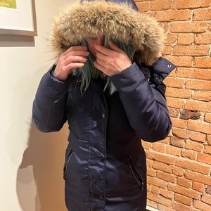 Andrew Marc XS Women’s Down Real Fur Hood Parka Super Warm